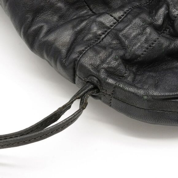 Prada Shoulder Bag Drawstring Type Tote Bag Nappa Leather Nero Black - Picture 6 of 6